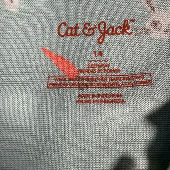 Cat And Jack Pajamas Girls 14 Short Sleeve Shirt & Pants Easter Bunny Print NWT - Picture 2 of 3